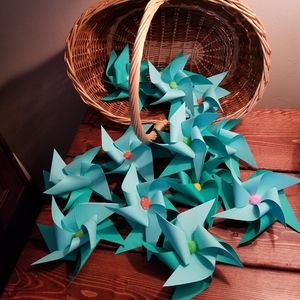(12) Handmade Spring pinwheels for crafts